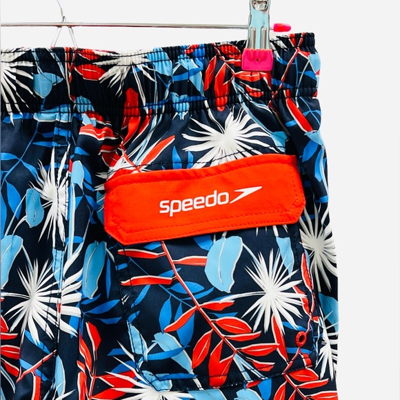 Speedo Men's Standard Swim Trunk Short Length Redondo Printed Blue/Red Size M - Picture 8 of 11
